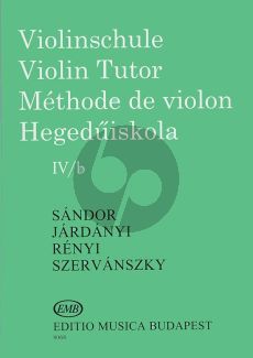 Sandor Szervansky Jardanyi Violin Method Violinschule - Violin Tutor Vol.4B (Hungarian, English, German, French