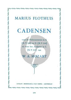 Flothuis Cadenzas Mozart Fluteconcertos KV 313 / 314 - 315