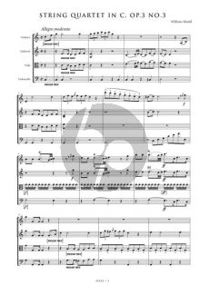 Shield String Quartet C-Major Op.3 No.3 (Parts) (edited by Robert Hoskins)