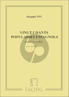 20 Chants Populaires Esp. vol.2 chant-piano