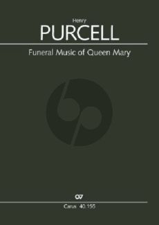 Purcell Purcell Funeral Music Queen Mary (Coro SATB, Tromp, 3 Trb (2 Tr, 2 Trb), Org, [Timp]) (Partitur)