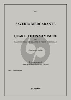Mercadante Quartetto e-minor Flute-Violin-Viola and Violoncello (Score/Parts) (edited by Anne Mancini and Gian-Luca Petrucci)