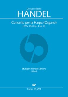 Handel Concerto B-flat major Harp (or Organ) HWV 294