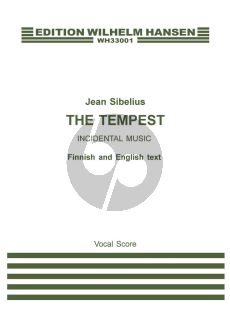 Sibelius The Tempest Op.109 Soloists-Choir-Orchestra Vocal Score
