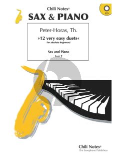 Peter-Horas 12 Very Easy Duets for Alto- or Tenorsaxophon with Piano (Book with CD)