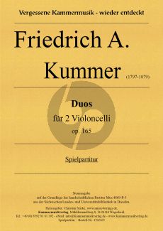 Kummer 3 Duos Op. 165 2 Violoncellos (Spielpartitur) (Christian Starke)