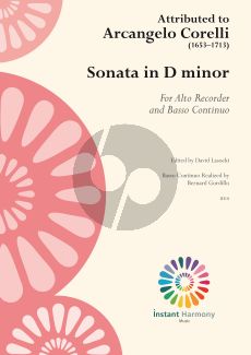 corelli Sonata D minor for Alto Recorder and Basso Continuo