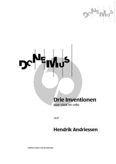 Andriessen 3 Inventionen (1937) fur Violine und Violoncello (1937)