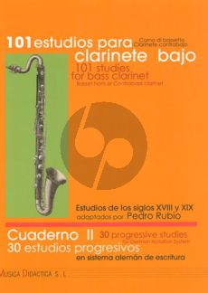 Rubio Estudios para Clarinete Bajo Vol.2 (30 Estudios Progresivos para el sistema aleman de escritura)
