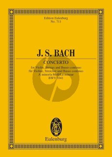 Bach Konzert a-moll BWV 1041 Violine-Streicher-Bc Studienpartitur