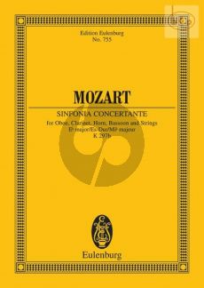 Sinfonia Concertante E-flat major KV 297B (Oboe-Clar.-Horn-Bassoon-Strings) (Study Score)