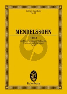 Mendelssohn Klaviertrio D-moll Op.49 Taschenpartitur