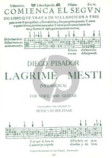 Pisador Lagrime Mesti (Villanesca) Voice-Guitar (Pieter v.d Staak)