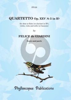 Giardini Quartetto op.XXV No.5 B-flat Oboe-Violin-Viola- Violoncello (Score/Parts)