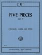 Cui 5 Pieces Op. 56 Flute-Violin and Piano