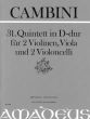 Cambini Quintet No.31 D-major 2 Violins-Viola-2 Violoncellos (Score/Parts) (Bernhard Pauler)