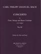 Bach Concerto G-major WQ.169[H.445] for Flute Strings and Bc Reduction for Flute and Piano (edited by David Lasocki) (Piano Reduction by R.P. Block)