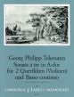 Telemann Sonata a tre A-major TWV Anh. 42:A (from "Der getreue Musikmeister) 2 Flutes[2 V.]-Bc)