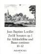 Loeillet 12 Sonaten Op.1 Vol.4 (No.10-12) Altblockflote und Bc. (Continuo Willy Hess)