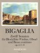 Bigaglia 12 Sonaten Op.1 Vol.2 No.5-8 Blockflöte[Flöte, Violine, Oboe] und Bc. (Herausgeber Bernhard Pauler) (Continuo Christine Gevert) (Herausgeber Bernhard Pauler) (Continuo Christine Gevert)