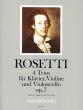 Rosetti 4 Trios Op. 7 RWV D37-D38 Heft 2 Klavier-Violine und Violoncello (Part./Stimmen) (Yvonne Morgan)