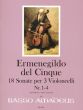 del Cinque 18 Sonate Band 1 No. 1 - 4 3 Violoncellos (Part./Stimmen) (Erik Harms)