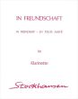 Stockhausen In Freundschaft Werk 46 Klarinette solo