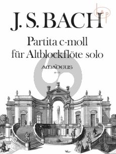 Bach Partita c-moll BWV 1013 Altblockflöte solo (Martin Nitz) (with Facsimile)