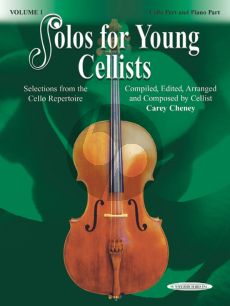 Album Solos for Young Cellists Vol.1 Cello Book with Piano Accompaniments (Compiled, ed., arr., and composed by Carey Cheney)