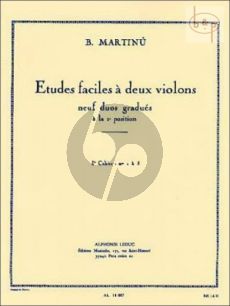 Martinu Etudes Faciles Vol. 1 2 Violons (No. 1 - 5)