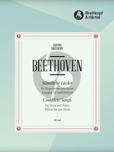 Beethoven Samtliche Lieder Tiefe Stimme und Klavier (Tiefe Stimme) (Breitkopf)