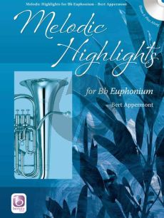 Appermont Melodic Highlights (Baritone/Euphonium (Treble Clef/Bass Clef) Book with Cd as play-along and demo (Cd also includes piano accompaniment as pdf files) (Intermediate Level)