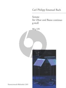 Bach Sonate g-moll Wq135 Oboe-Bc (Herausgegeben von Kurt Walther)