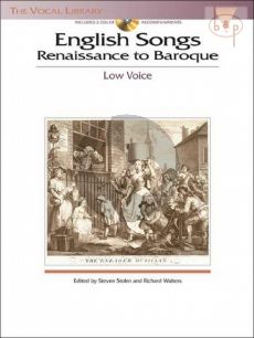 English Songs - Renaissance to Barock Low Voice-Piano (Book with Audio online)