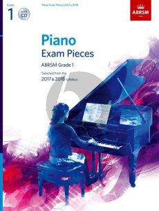 Piano Exam Pieces 2017 & 2018 Grade 1 (Bk-Cd)