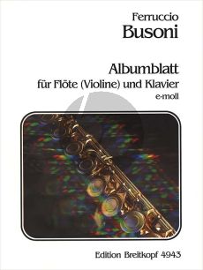 Busoni Albumblatt e-moll BV 272 Flöte[Violine]-Klavier