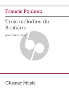 Poulenc Trois Mélodies du Bestiaire Voice and Piano