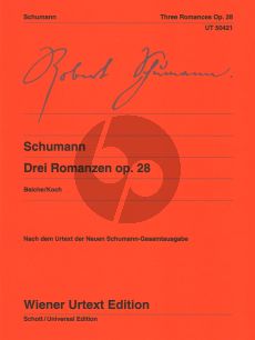 Schumann 3 Romanzen Op.28 for Piano Solo (Beiche / Koch - Intermediate - Difficult) (Wiener Urtext)