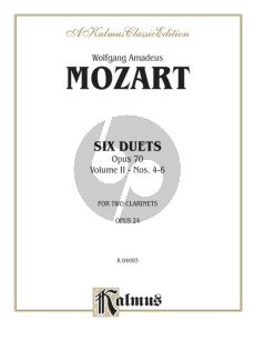 Mozart 6 Duets Op.70 Vol.2 for 2 Clarinets