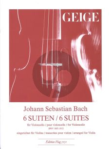 Bach 6 Cello Suiten fur Violine (arr. Joseph Ebner)