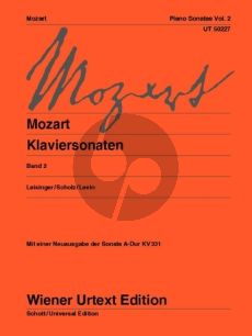 Mozart Sonaten Vol.2 Klavier (Leisinger/Scholz/Levin) (Neuausgabe) (Wiener Urtext)