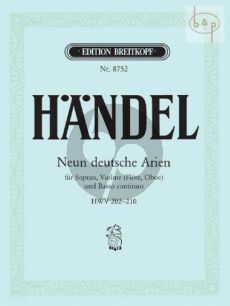 9 Deutsche Arien (HWV 202 - 210) (Sopran-Violine (Flote/Oboe)-Bc