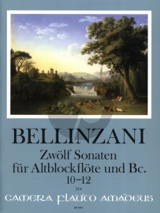Bellinzani 12 Sonatas Op.3 Vol.4 No.10 - 12 for Treble Recorder [Flute/Violin] and Bc (edited by Winfried Michel)
