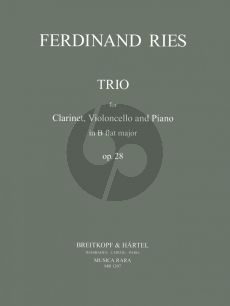 Ries Trio B-flat major Op. 28 Clarinet [Bb]-Violoncello-Piano (Score/Parts) (Klocker-Genuit)
