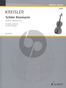 Kreisler Schön Rosmarin Alt-Wiener Tanzweisen III fur Violine-Klavier