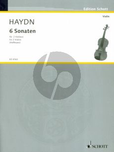 Haydn 6 Sonatas Hob.VI:G1 for 2 Violins Playing Score (edited Adolf Hoffmann) (Grade 3 - 4)