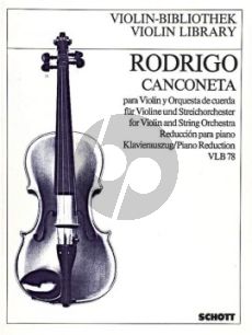 Rodrigo Canzoneta Violin and String Orchestra (piano reduction by C.D. Ludwig) (1923)