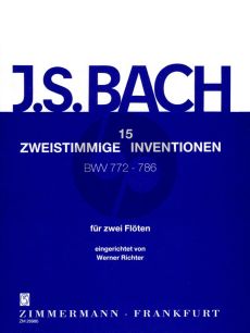 Bach 15 2 Part Inventions BWV 772 - 786 for 2 Flutes (edited by Werner Richter)
