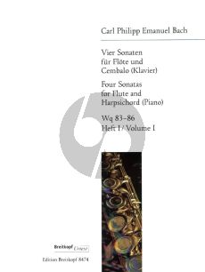 Bach 4 Sonaten Vol.1 Flöte-Bc (WQ 83 - 84) (Gerhard Braun)