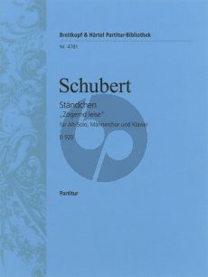 Schubert Ständchen D.920 (Op.Posth. 135) "Zogernd Leise" (Altstimme-Mannerchor-Klavier) (Partitur)